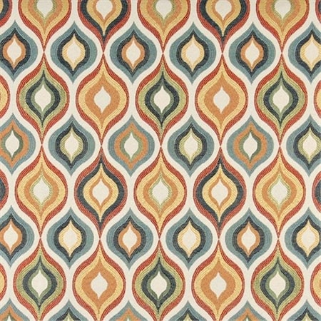 Designer Fabrics K0019A 54 In. Wide Red; Green; Blue; Orange And Gold; Bright Contemporary Upholstery Fabric